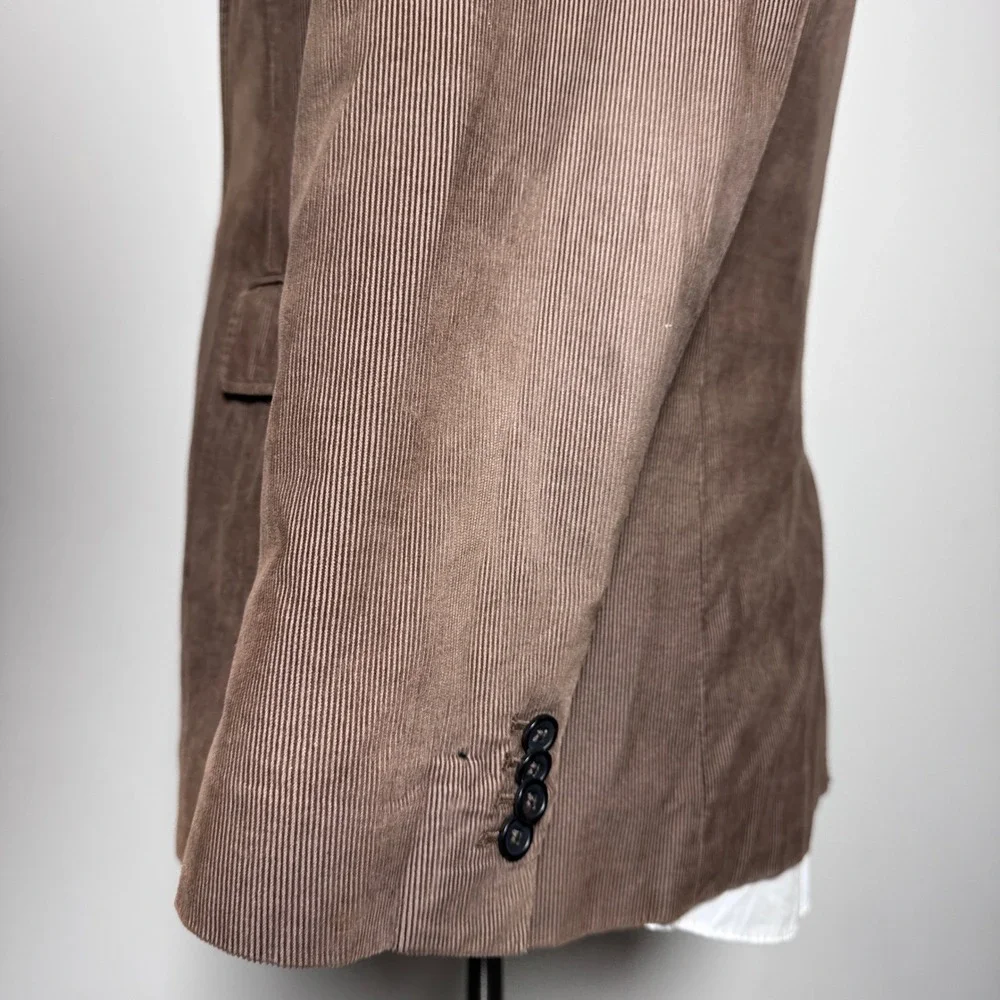 Banana Republic Blazer‎ Mens 44R Brown Corduroy 3-Button Sport Coat Modern Solid